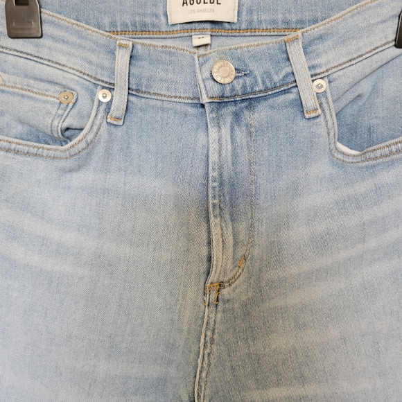 Agolde  Jeans Sophie Ankle Skinny Light Wash Raw Hem Denim - Picture 8 of 9
